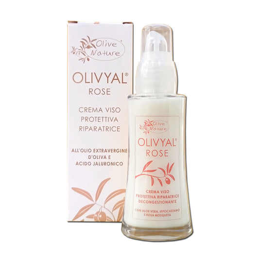 OLIVYAL Rose – Crema Viso Protettiva e Riparatrice per Pelli Sensibili