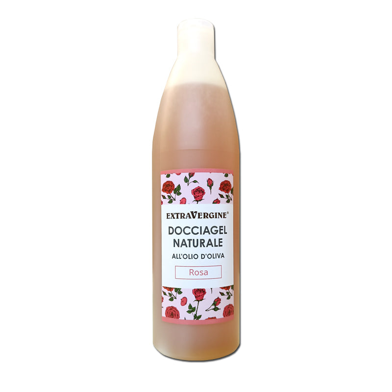 Docciagel naturale all'olio extravergine d'oliva, profumato alla Rosa - Ricarica da 500 ml - Extravergine