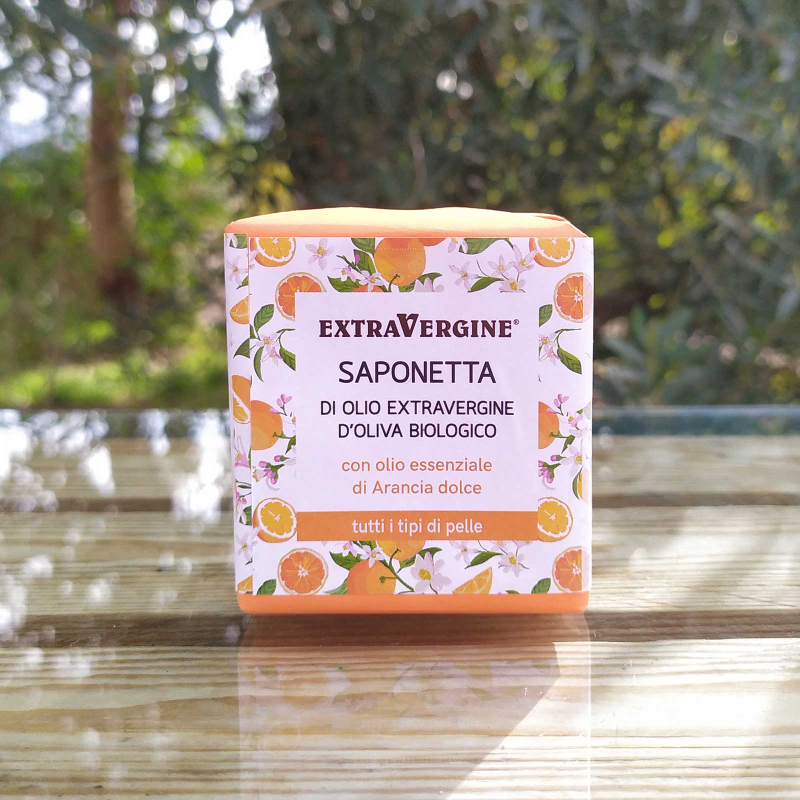 Saponetta di olio extravergine d'oliva, all'Arancia - 100 gr - extravergine