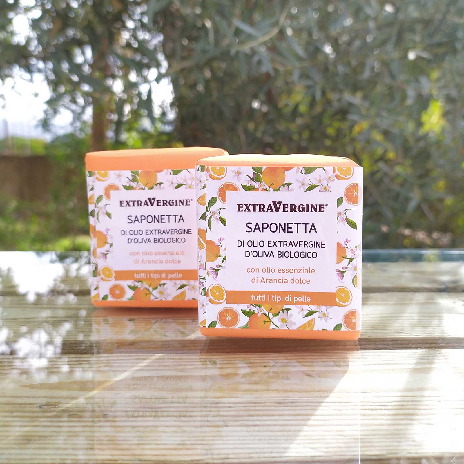 Saponetta di olio extravergine d'oliva, all'Arancia - 100 gr - extravergine