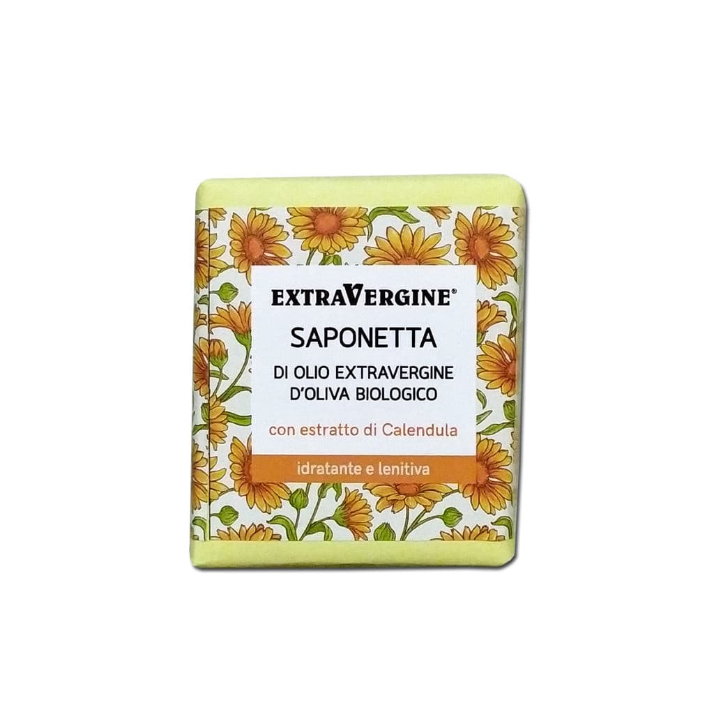 Saponetta di olio extravergine d'oliva, con estratto di Calendula - 100 gr - Extravergine