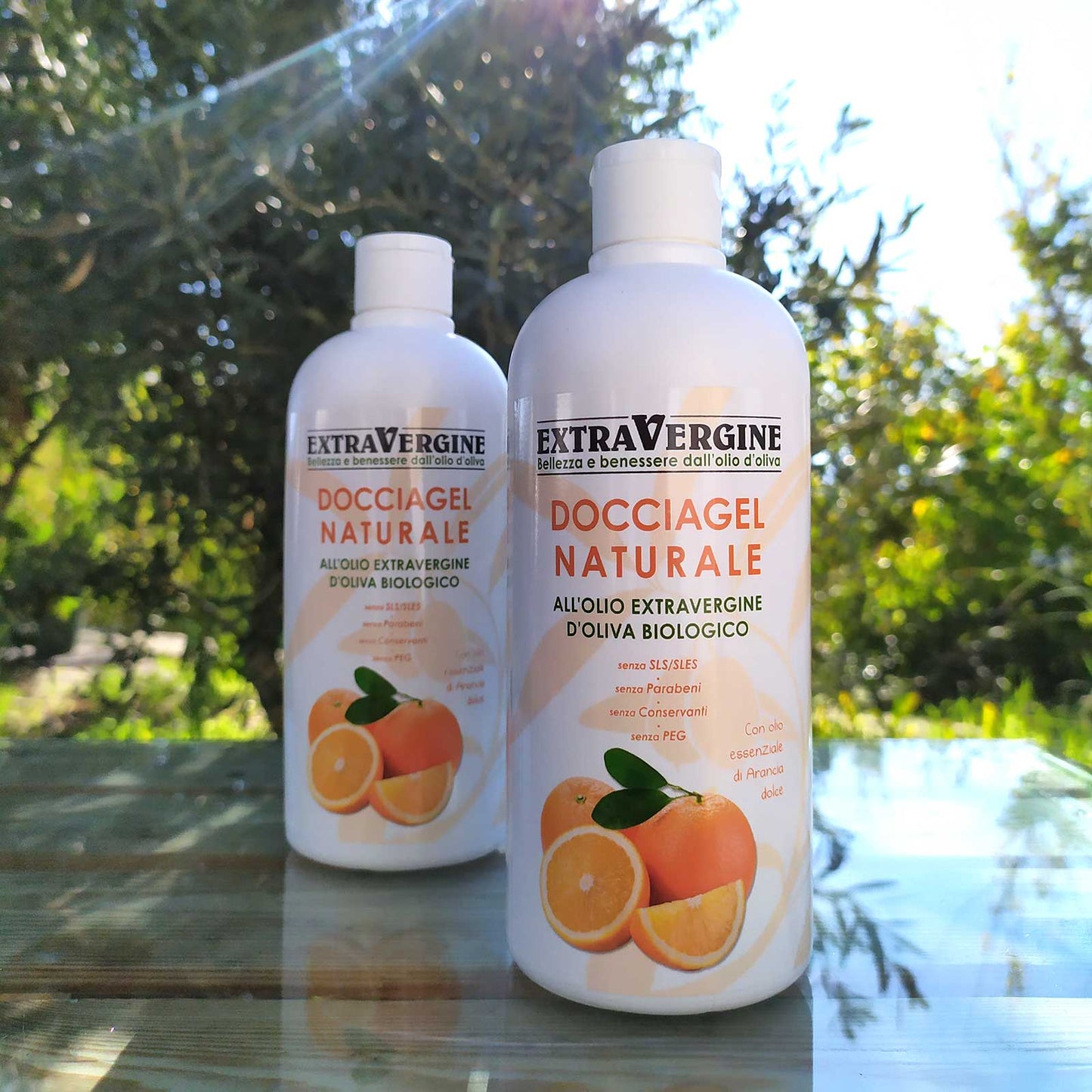 Docciagel naturale all'olio extravergine d'oliva, con olio essenziale di Arancia dolce - 500 ml - Extravergine