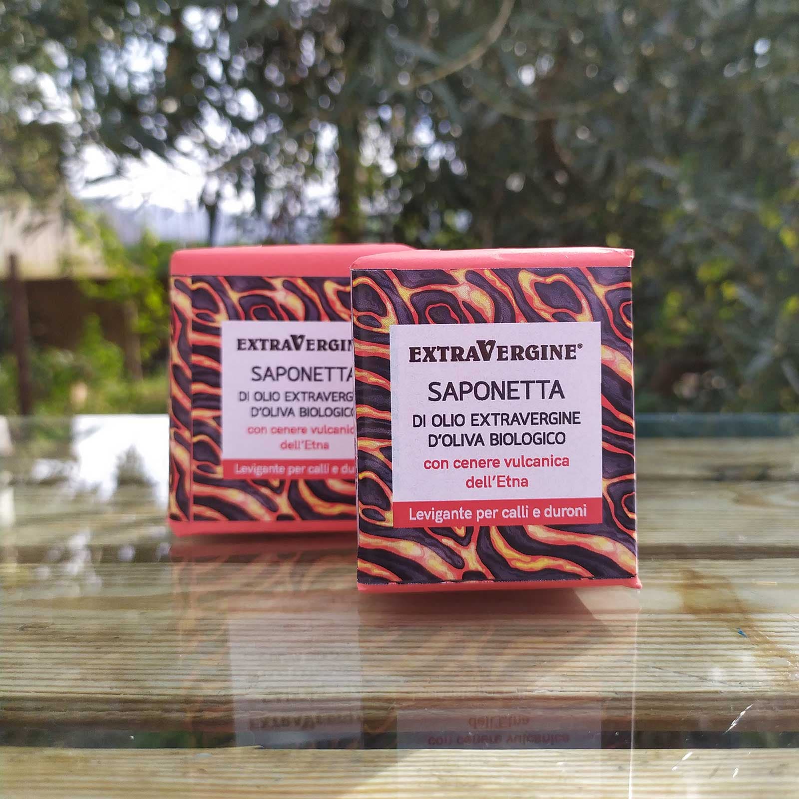 Saponetta levigante di olio extravergine d'oliva, con cenere vulcanica dell'Etna - 100 gr - Extravergine