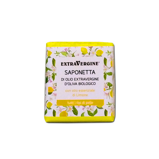 Saponetta di olio extravergine d'oliva, con olio essenziale di Limone - 100 gr - extravergine