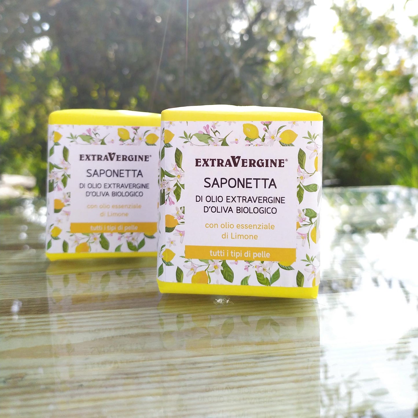 Saponetta di olio extravergine d'oliva, con olio essenziale di Limone - 100 gr - extravergine