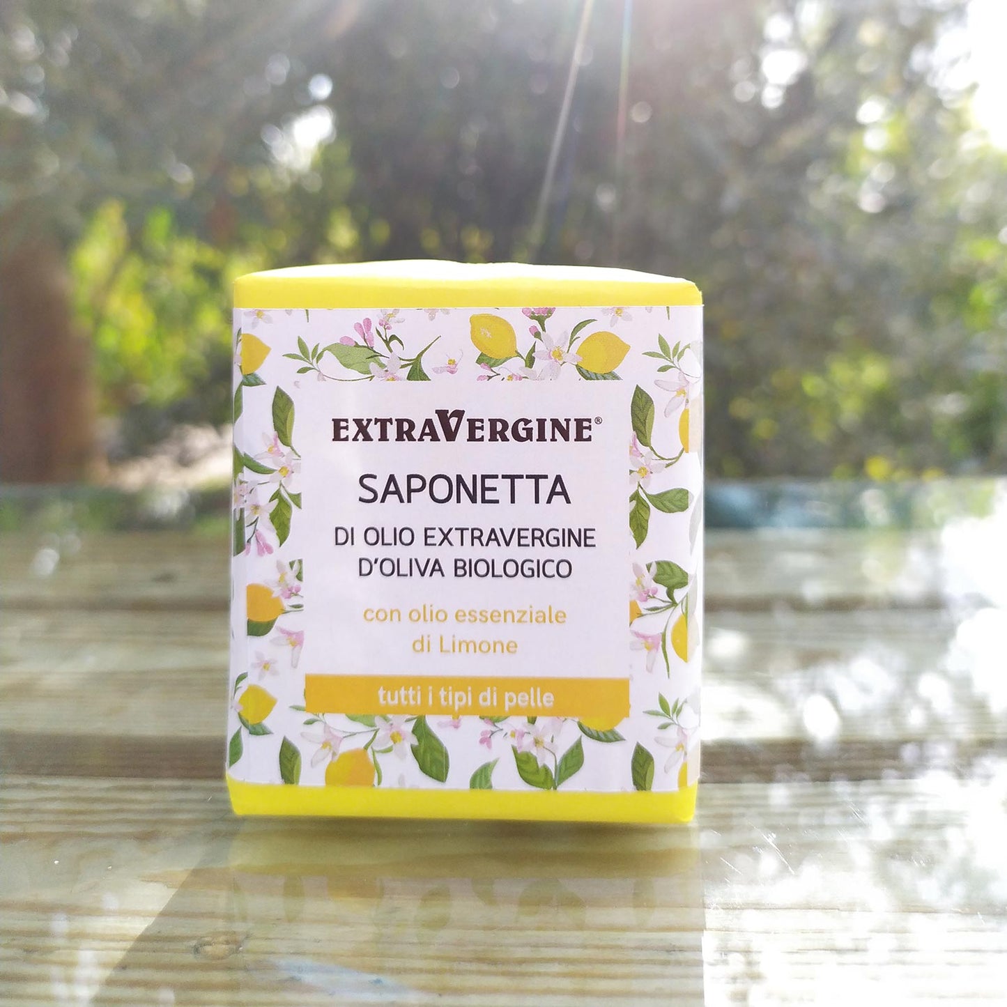 Saponetta di olio extravergine d'oliva, con olio essenziale di Limone - 100 gr - extravergine