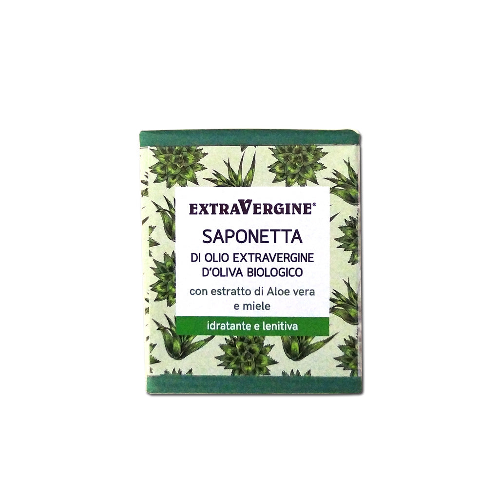 Saponetta di olio extravergine d'oliva, con Miele e Aloe - 100 gr - Extravergine