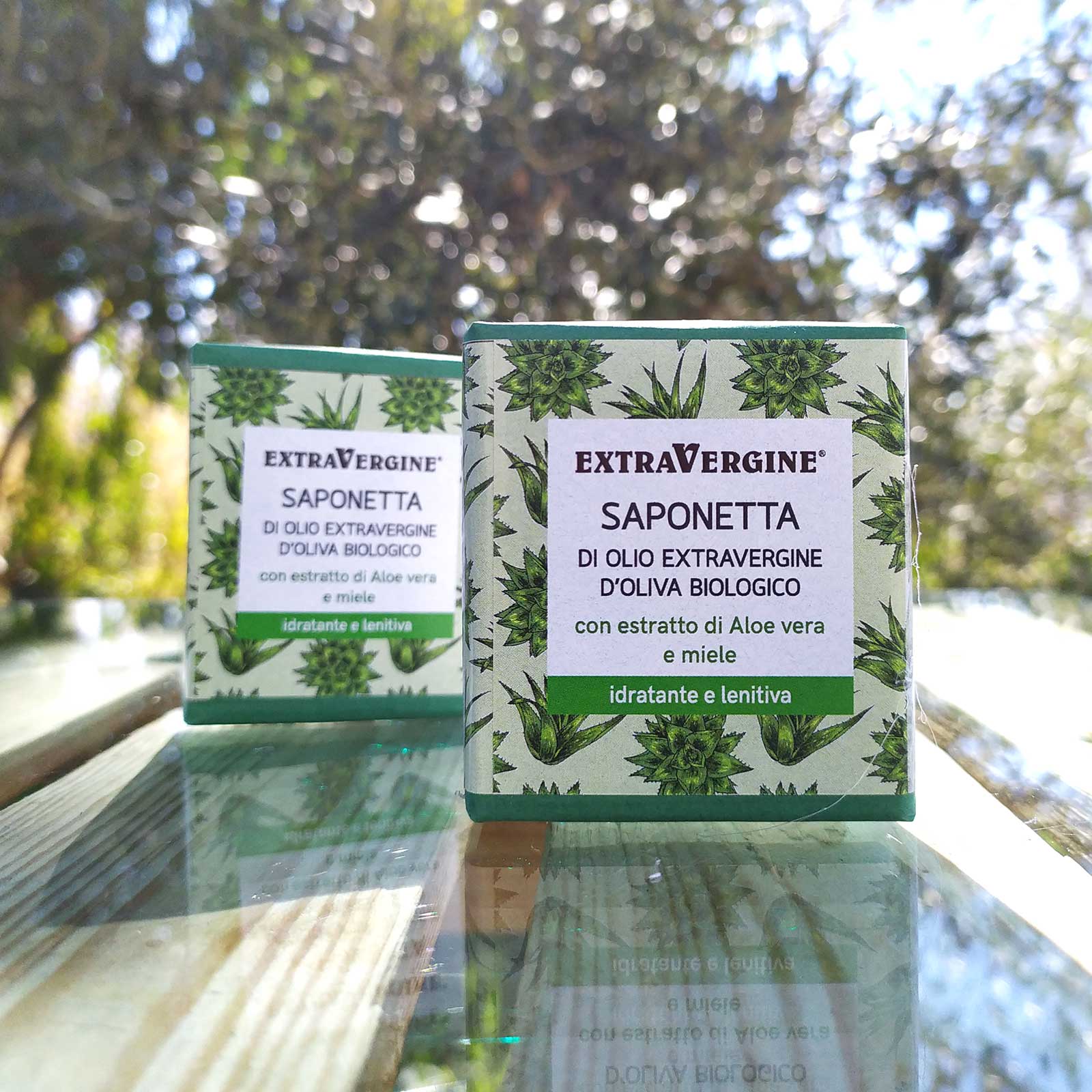 Saponetta di olio extravergine d'oliva, con Miele e Aloe - 100 gr - Extravergine