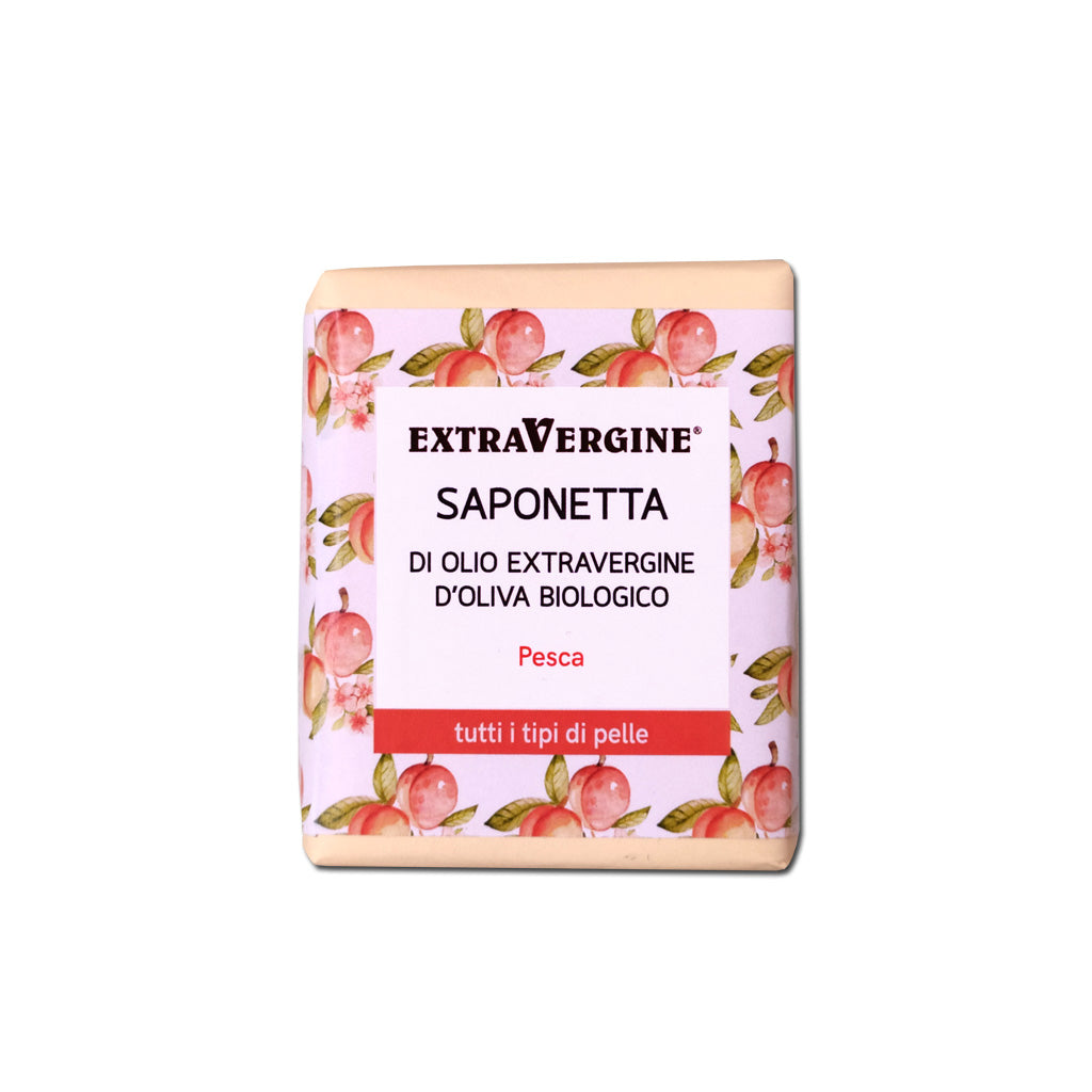 Saponetta di olio extravergine d'oliva, alla Pesca - 100 gr - extravergine