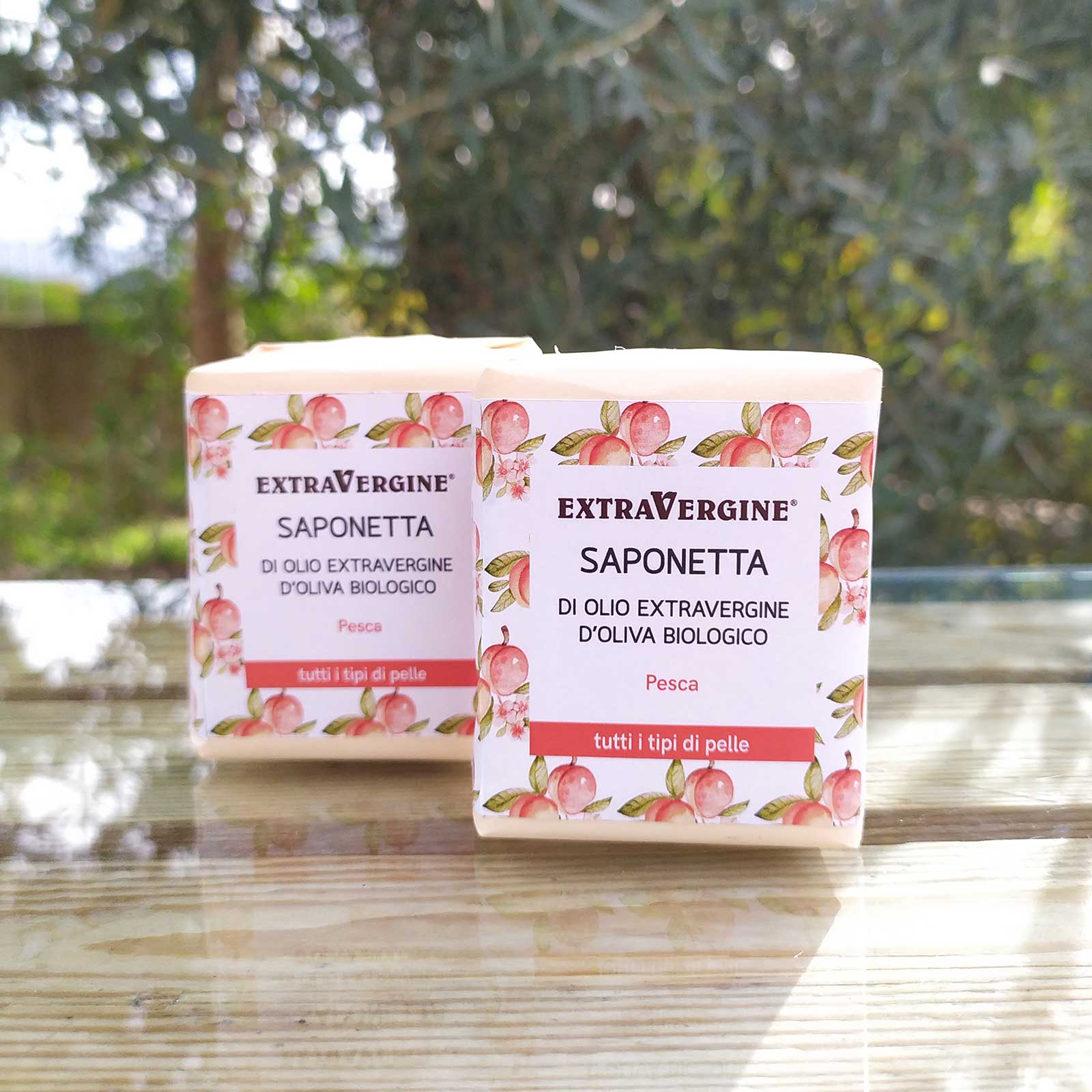 Saponetta di olio extravergine d'oliva, alla Pesca - 100 gr - extravergine