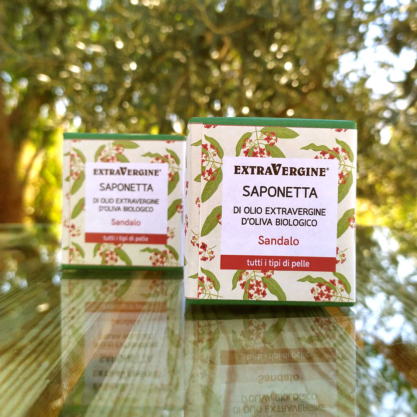 Saponetta di olio extravergine d'oliva, al legno di Sandalo - 100 gr