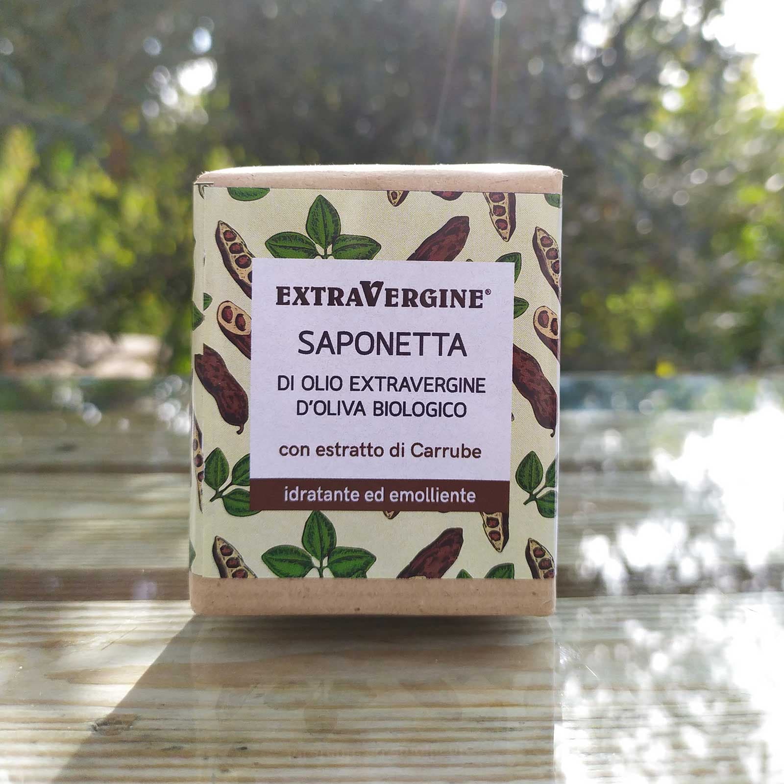 Saponetta naturale all’olio d’oliva con estratto di carruba per pelle idratata e protetta