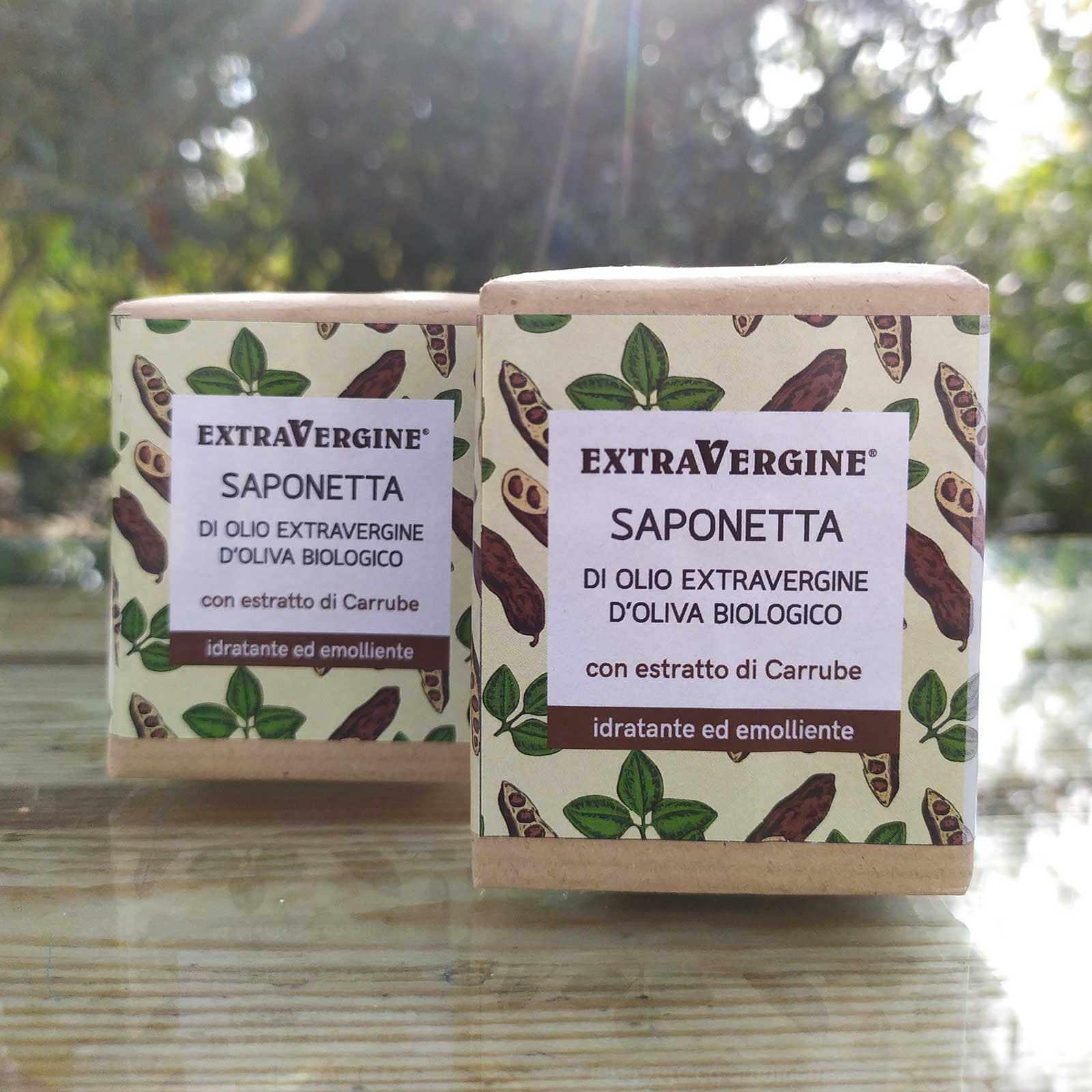 Saponetta naturale all’olio d’oliva con estratto di carruba per pelle idratata e protetta