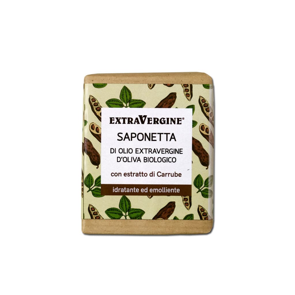 Saponetta naturale all’olio d’oliva con estratto di carruba per pelle idratata e protetta