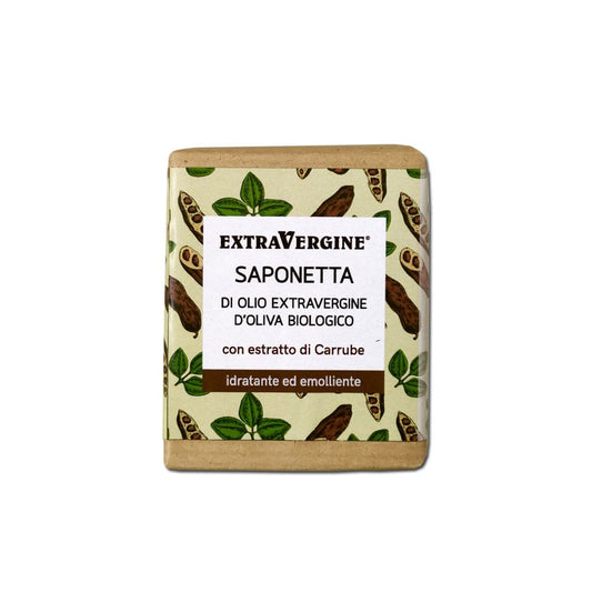 Saponetta naturale all’olio d’oliva con estratto di carruba per pelle idratata e protetta