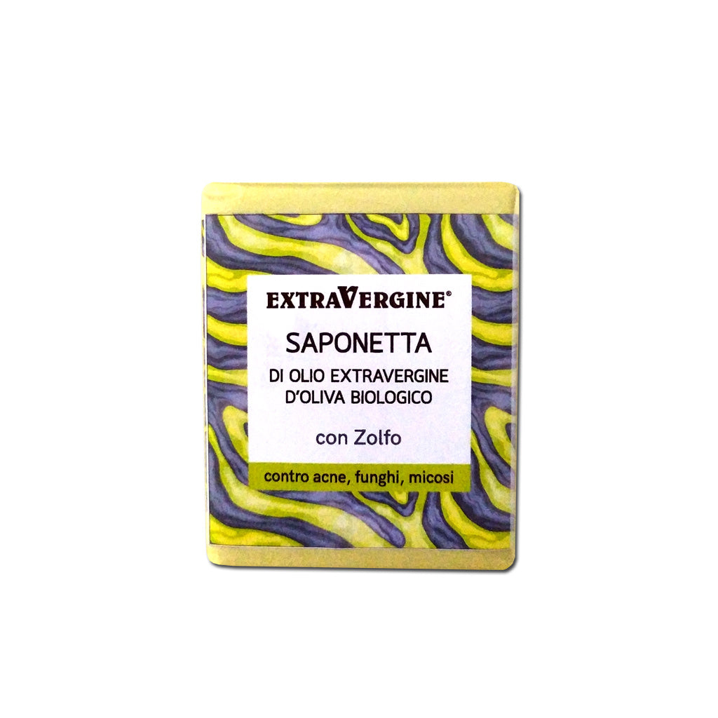 Saponetta levigante di oliao extravergine d'oliva, allo Zolfo - 100 gr - Extravergine