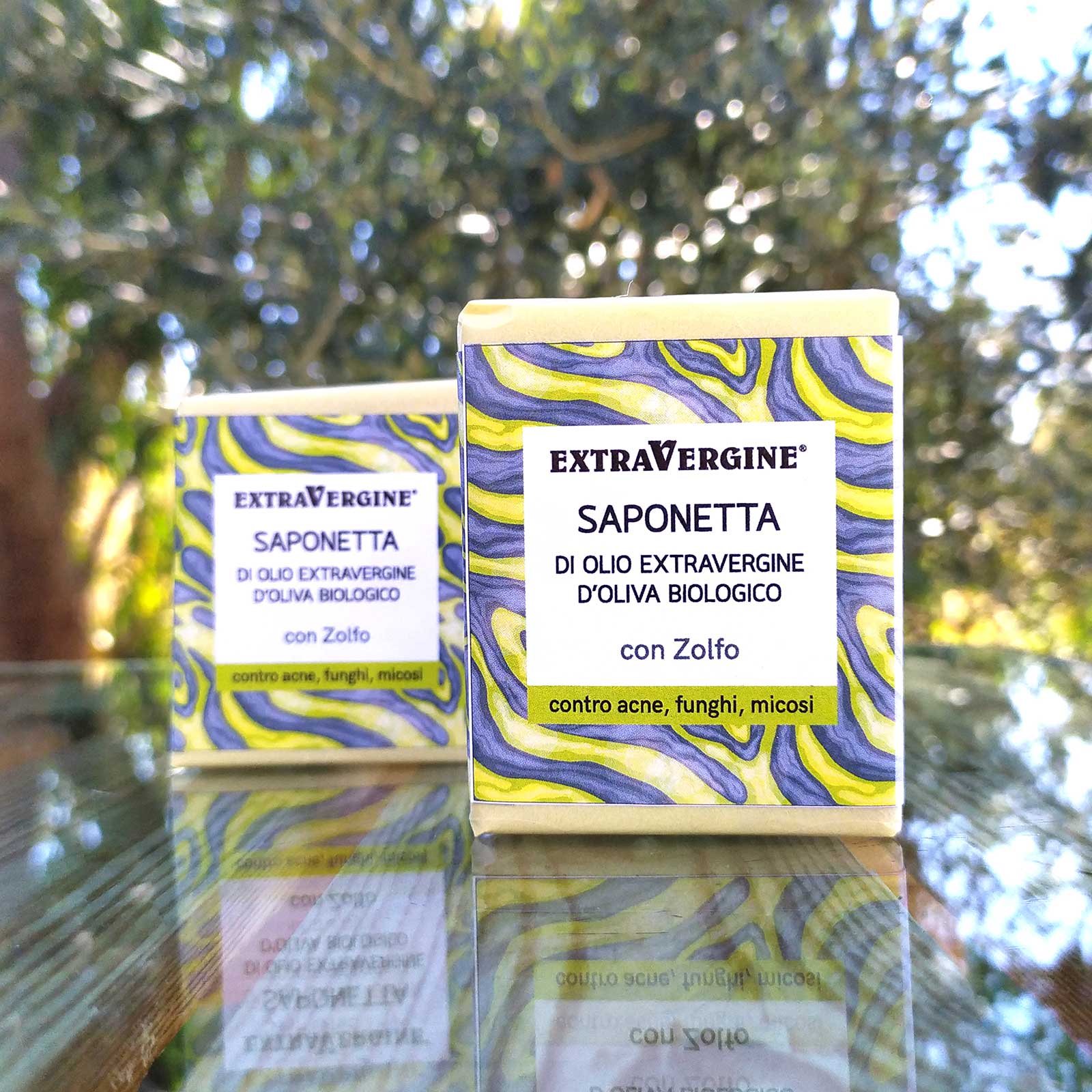 Saponetta levigante di oliao extravergine d'oliva, allo Zolfo - 100 gr - Extravergine