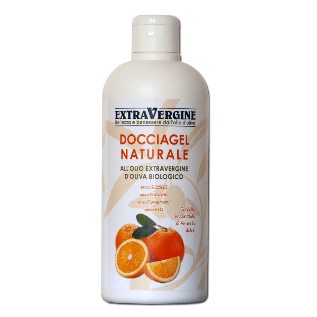 Docciagel naturale all'olio extravergine d'oliva, con olio essenziale di Arancia dolce - 500 ml - Extravergine