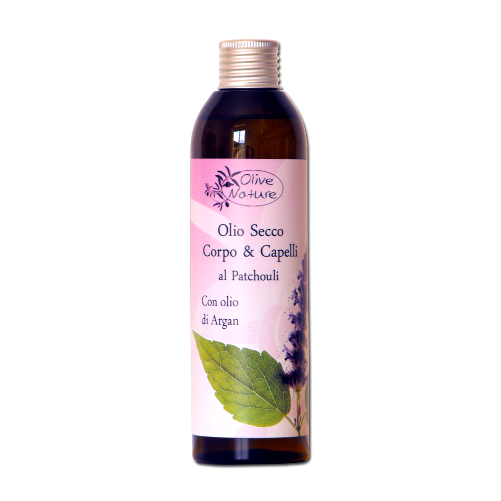 Olio secco corpo e capelli con olio Argan, al Patchouli - 250 ml