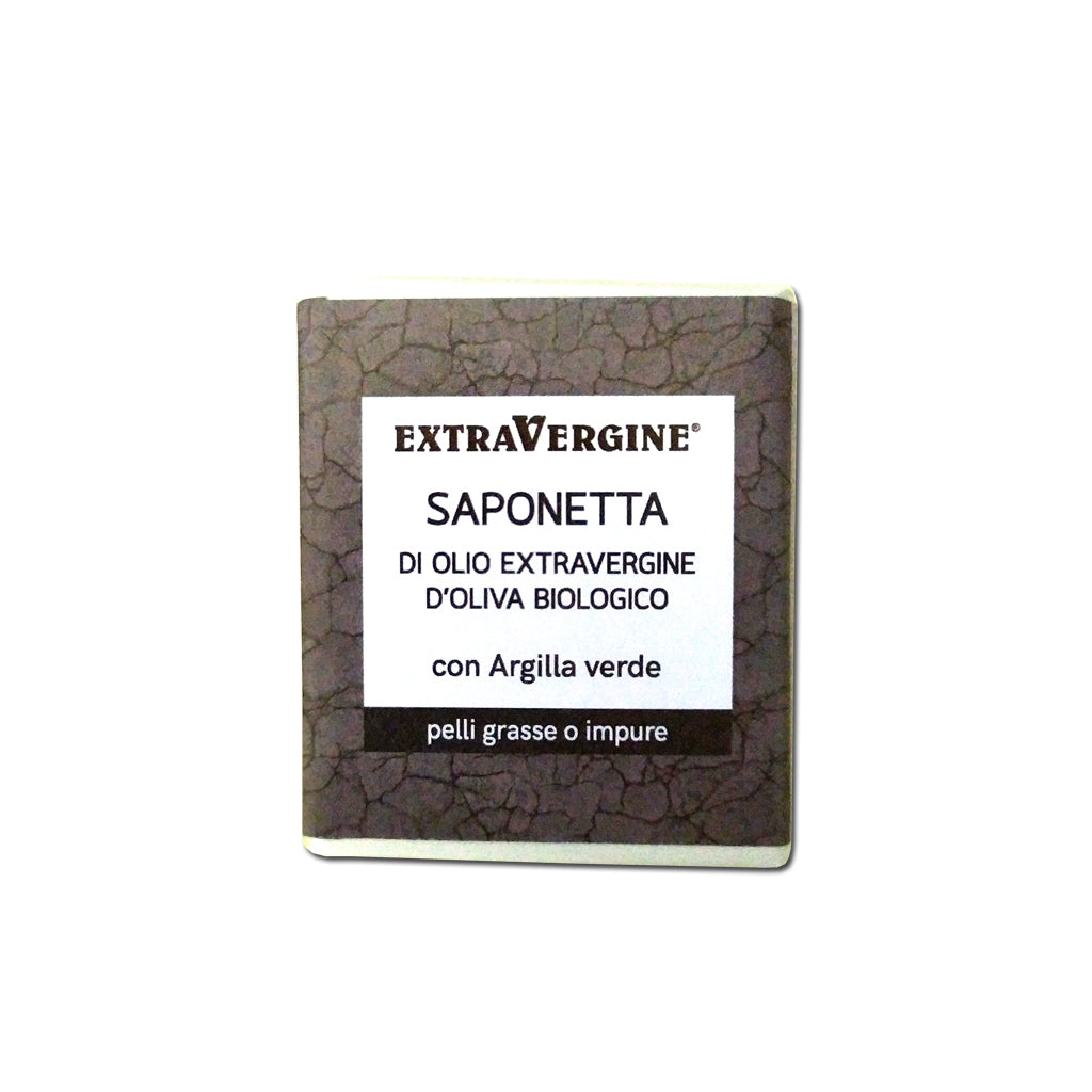 Saponetta di olio extravergine d'oliva, all'Argilla verde - 100 gr - Extravergine