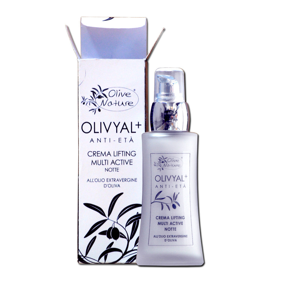 OLIVYAL® Plus Notte - Crema viso lifting multi active, con olio extravergine d'oliva e acido jaluronico - Olive Nature