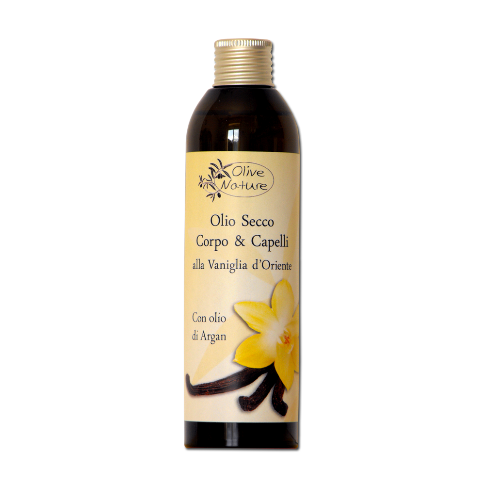 Olio secco corpo e capelli con olio Argan, alla Vaniglia - 250 ml